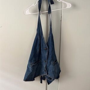 Wild Fable Blue Denim Halter Top